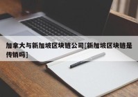 加拿大与新加坡区块链公司[新加坡区块链是传销吗]