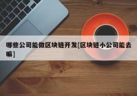 哪些公司能做区块链开发[区块链小公司能去嘛]