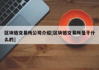 区块链交易所公司介绍[区块链交易所是干什么的]