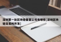 深圳第一批区块链备案公司有哪些[深圳区块链交易所开发]