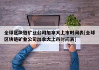 全球区块链矿业公司加拿大上市时间表[全球区块链矿业公司加拿大上市时间表]